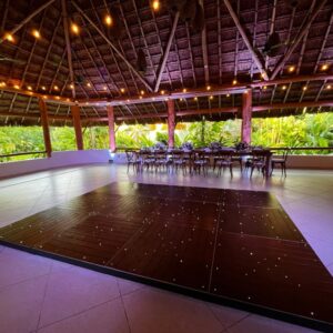 Wooden dance floor with lights 4x3m Rent