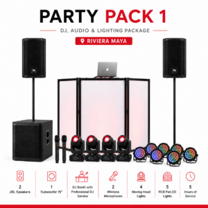 Party Pack 1 – DJ, Audio & Lighting Package Riviera Maya