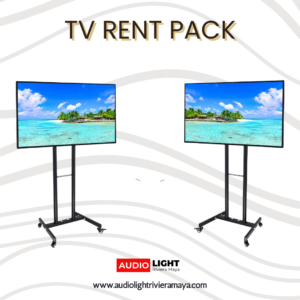 Kit of 2 LED Screens 43” with Mobile Adjustable Stands – Full HD, Easy Setup, Lockable Wheels