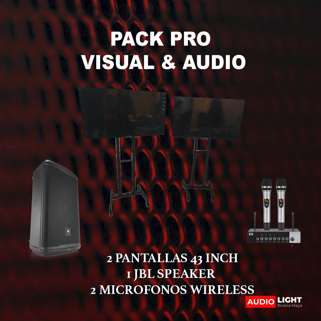 Professional Audiovisual Rental Package with Screens, Wireless Microphones & Sound System