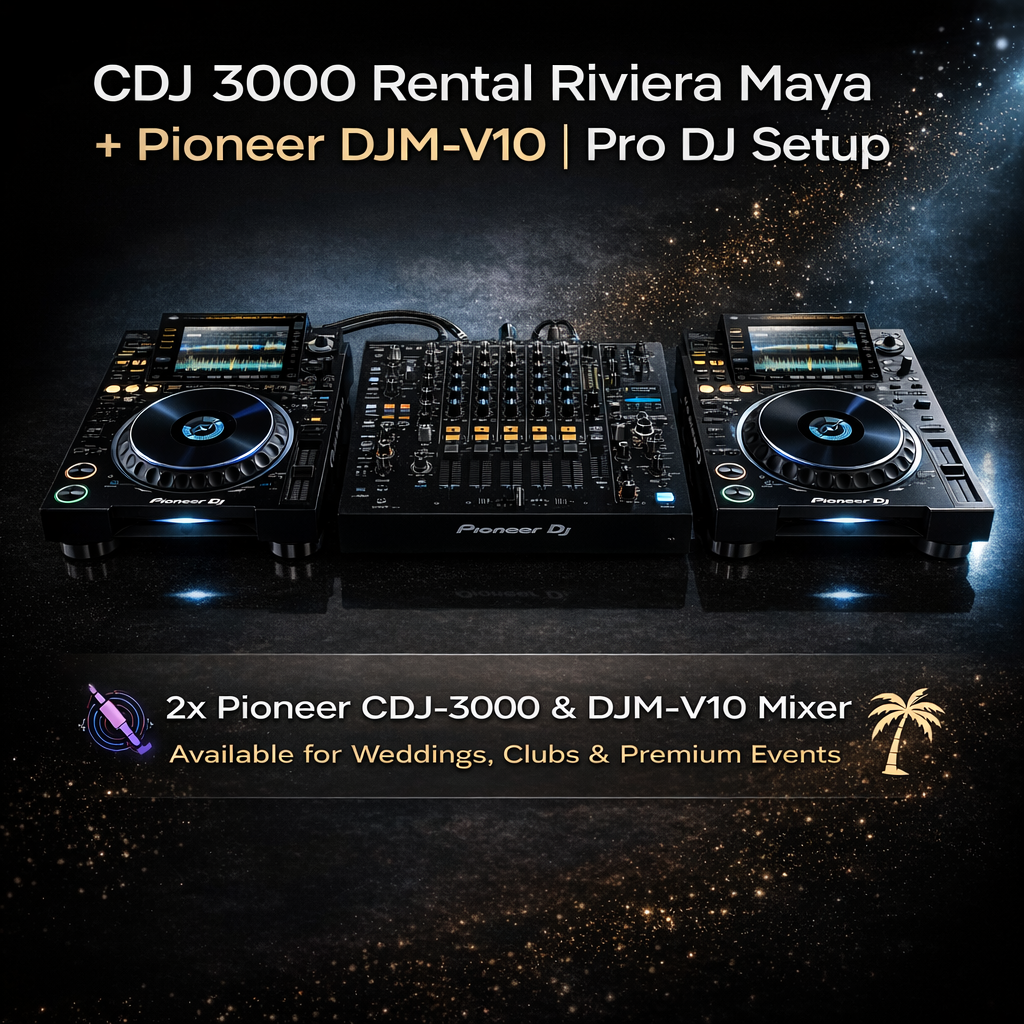 CDJ 3000 + Pioneer DJM-V10 Mixer Rental – Pro DJ Setup Riviera Maya