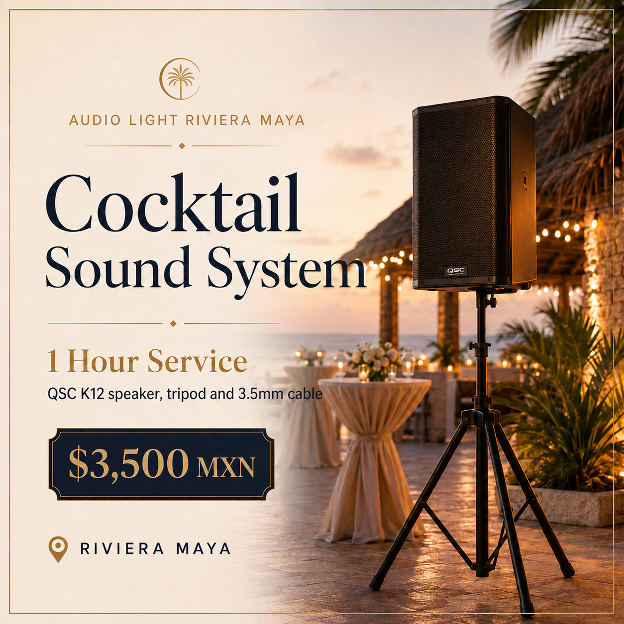 Cocktail Hour Sound System | 1 Hour Service